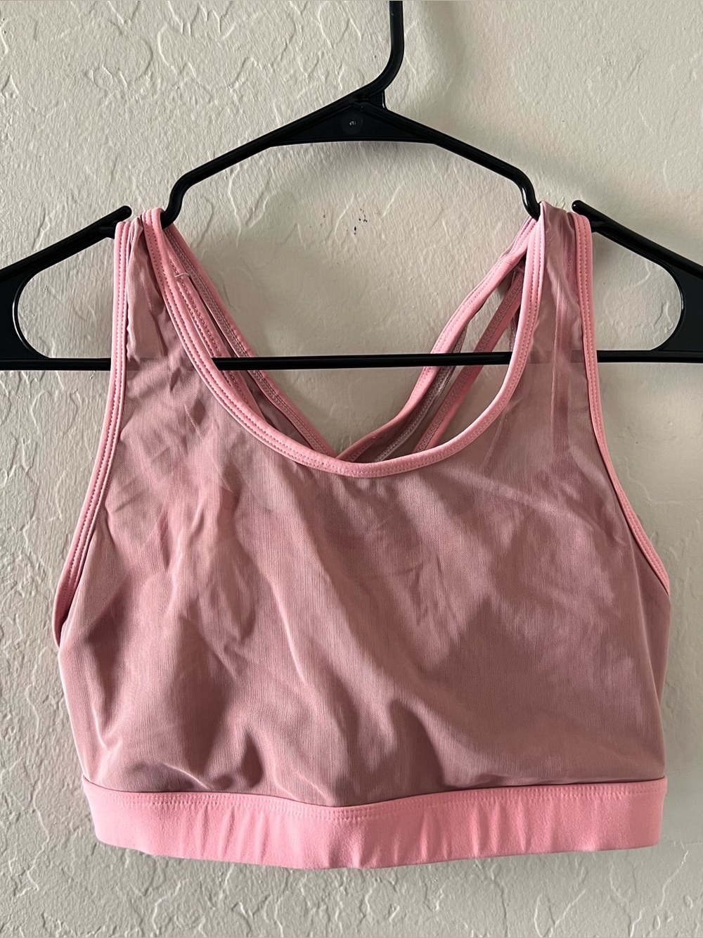 Fabletics Light Pink Double-Strap Seamless Sports Bra